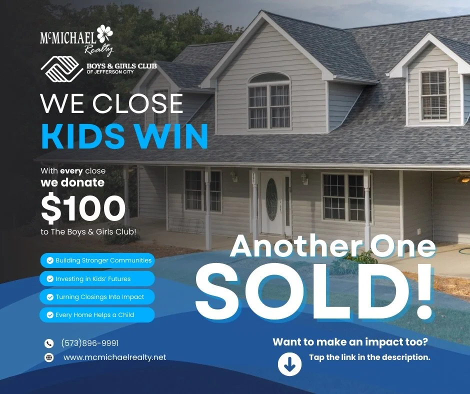 McMichael Realty, is a family owned company that has been in the heart of Jefferson City/Holts Summit for 23 years. 🎉 ❤️

We specialize in residential properties along with land and farms. McMichael Realty, encompasses the Kristina and Scott&lsquo;s