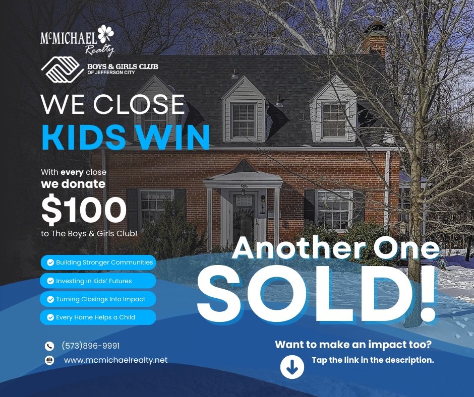 McMichael Realty, is a family owned company that has been in the heart of Jefferson City/Holts Summit for 23 years. 🎉 ❤️

We specialize in residential properties along with land and farms. McMichael Realty, encompasses the Kristina and Scott&lsquo;s