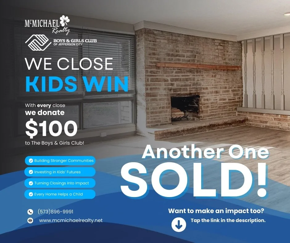 McMichael Realty, is a family owned company that has been in the heart of Jefferson City/Holts Summit for 23 years. 🎉 ❤️

We specialize in residential properties along with land and farms. McMichael Realty, encompasses the Kristina and Scott&lsquo;s
