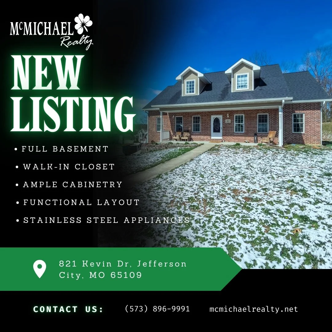 🚨 New Listing | Jefferson City, MO 🚨
$320,000 | 821 Kevin Dr, Jefferson City, MO 65109
4 Beds | 3 Baths | 2,273 Sq Ft | Built 2011

Spacious, functional, and designed for everyday living.

✨ Interior Highlights
&bull;&nbsp;Vaulted ceiling for an op