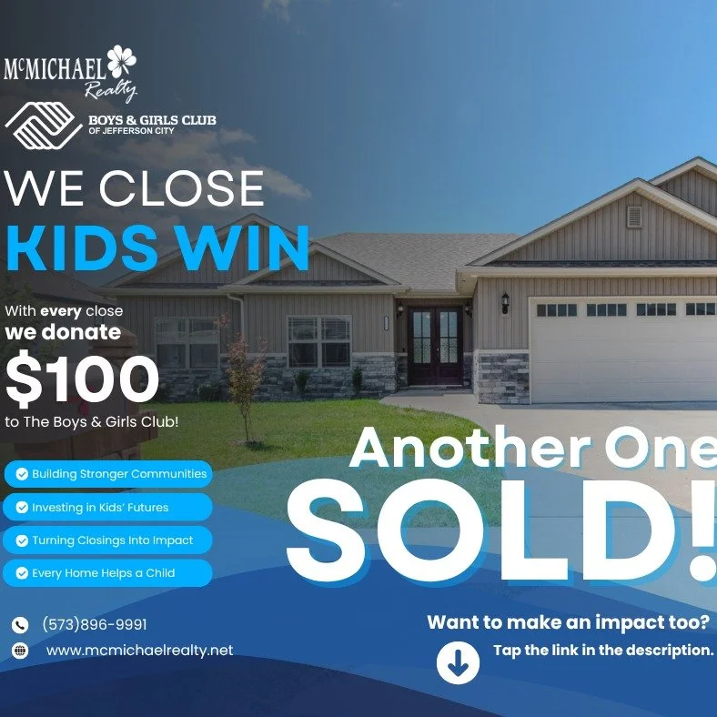 McMichael Realty, is a family owned company that has been in the heart of Jefferson City/Holts Summit for 23 years. 🎉 ❤️
We specialize in residential properties along with land and farms. McMichael Realty, encompasses the Kristina and Scott&lsquo;s 