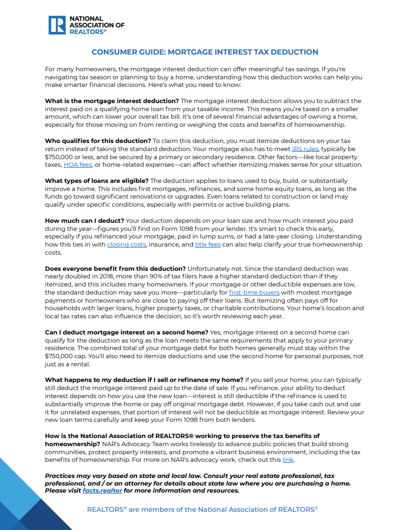 Mortgage Interest Tax Deduction