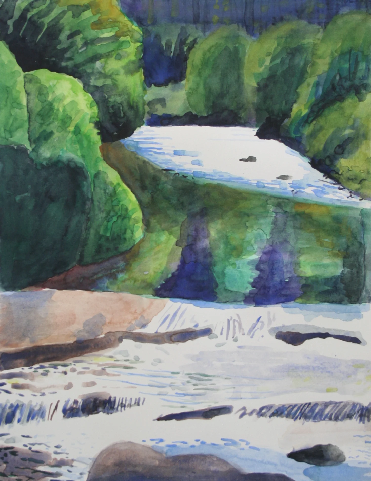 River rush 2, Watercolor, 10.5 x 8 in, 2016