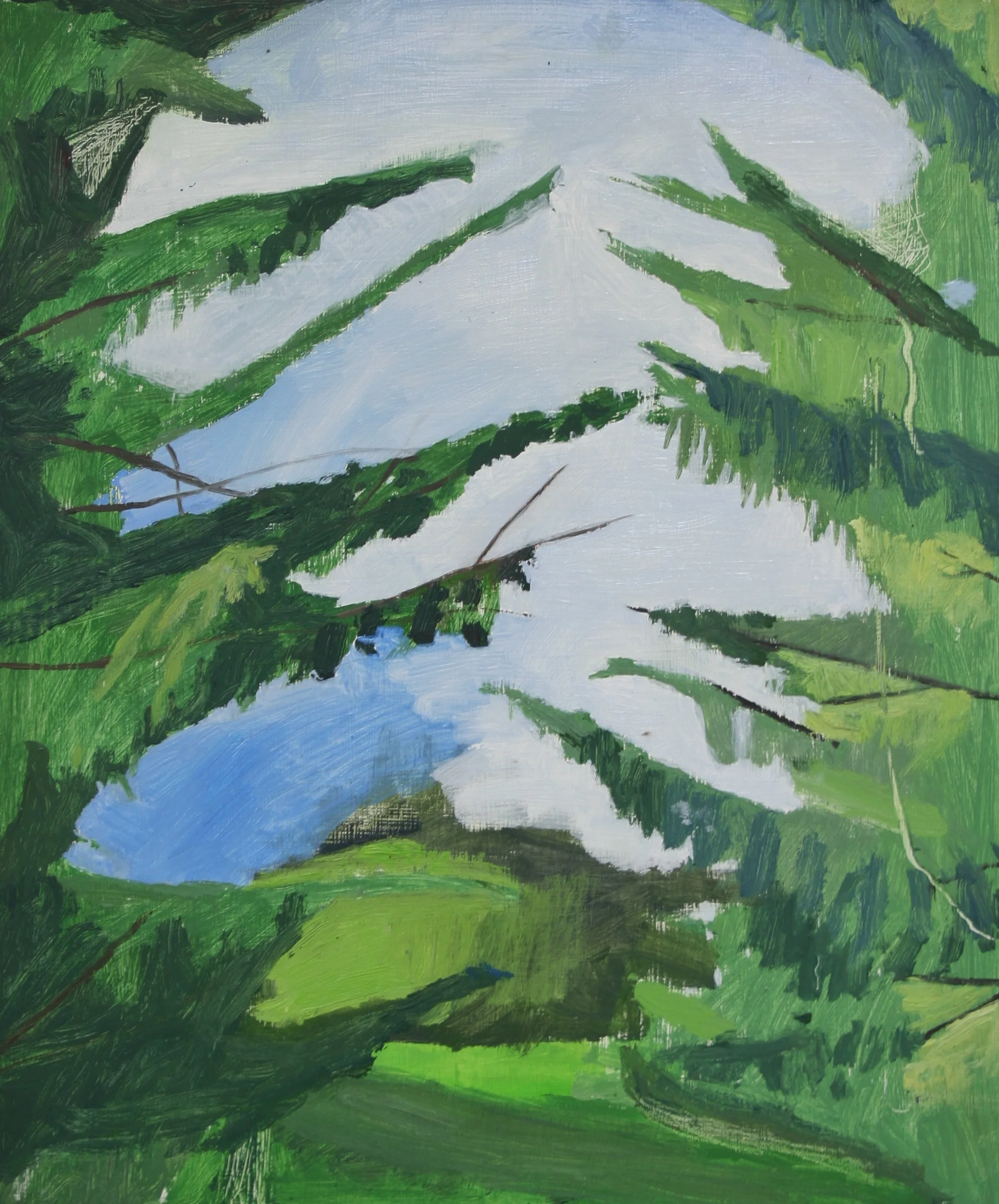 Tree view 2, Oil on panel, 14 x 12 in, 2016