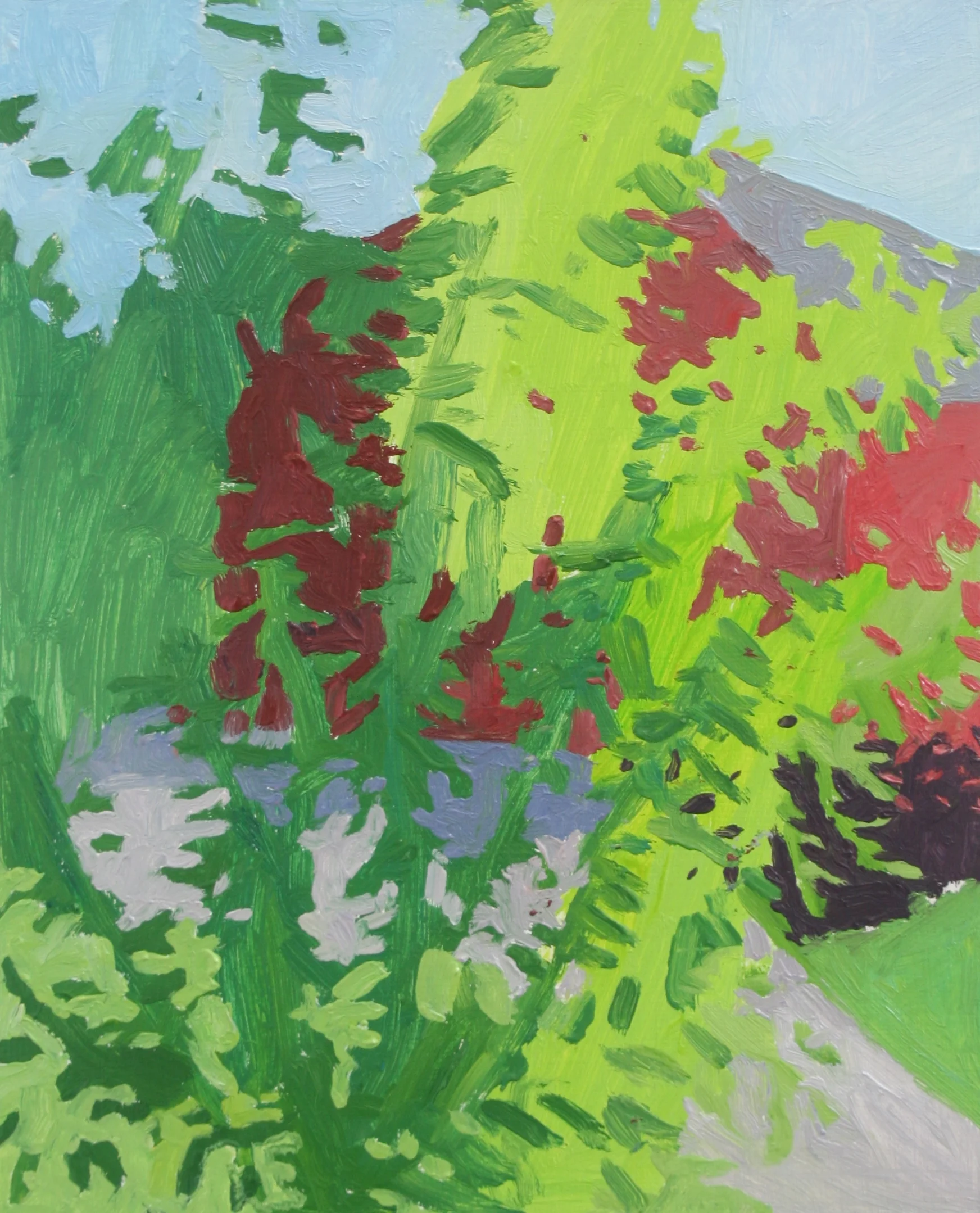 Looking through trees 2, Oil on panel, 10 x 12 in, 2016