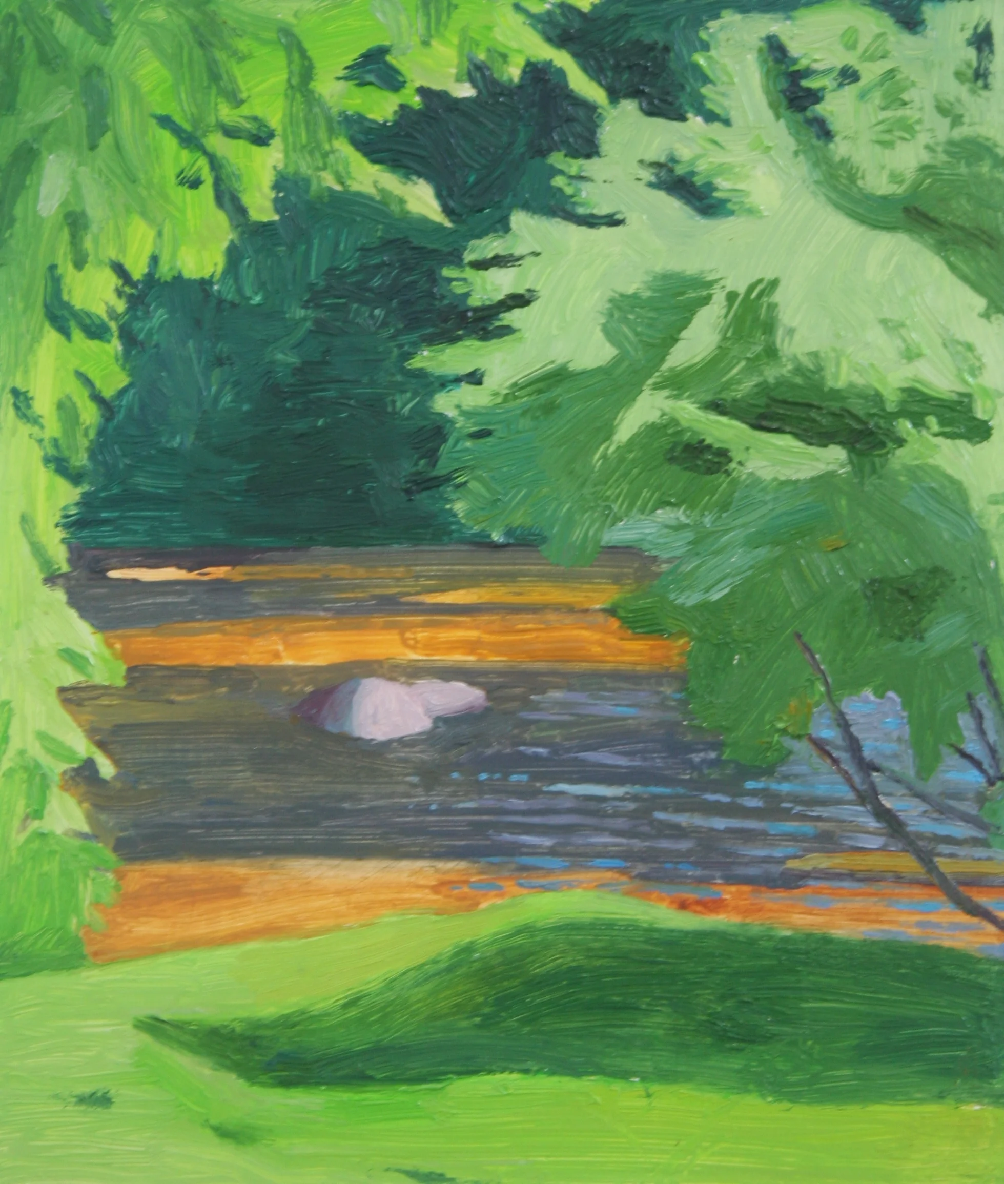 River secret, Oil on panel, 7.5 x 6.5 in, 2016
