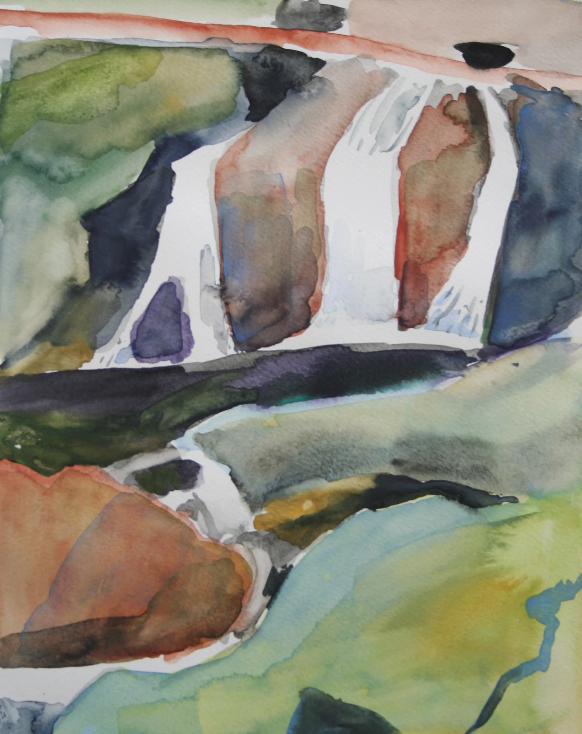 Waterfalls 2, Watercolor, 10.5 x 8 in, 2016