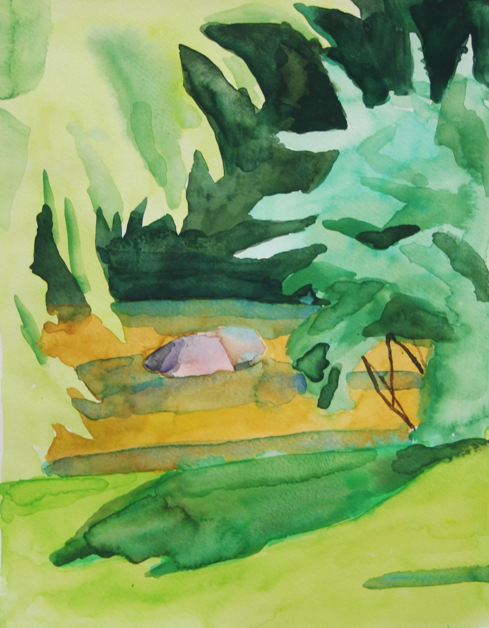 River spot, Watercolor, 10.5 x 8 in, 2016
