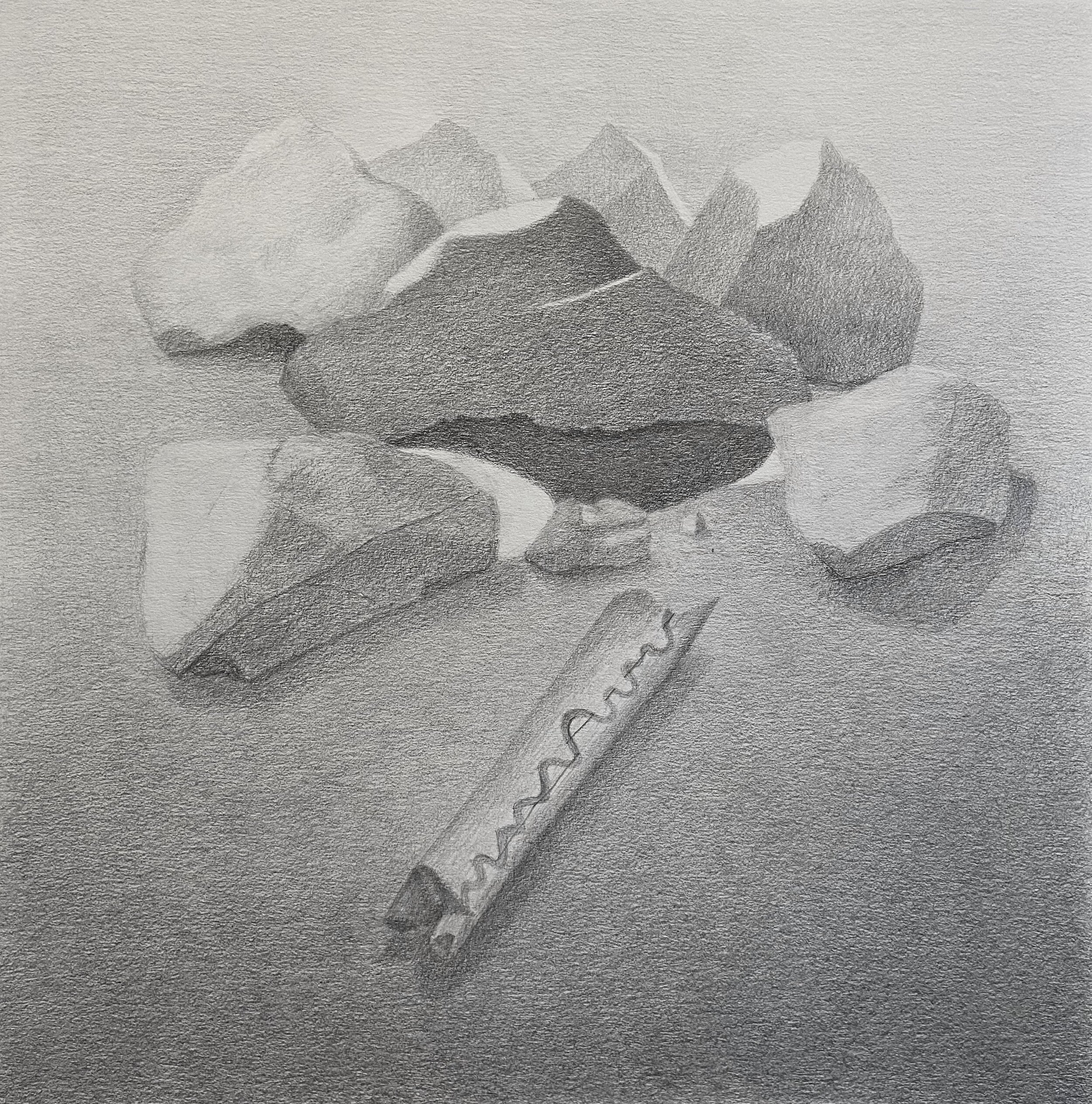  11 x 11 inches, Graphite on Paper, 2020 