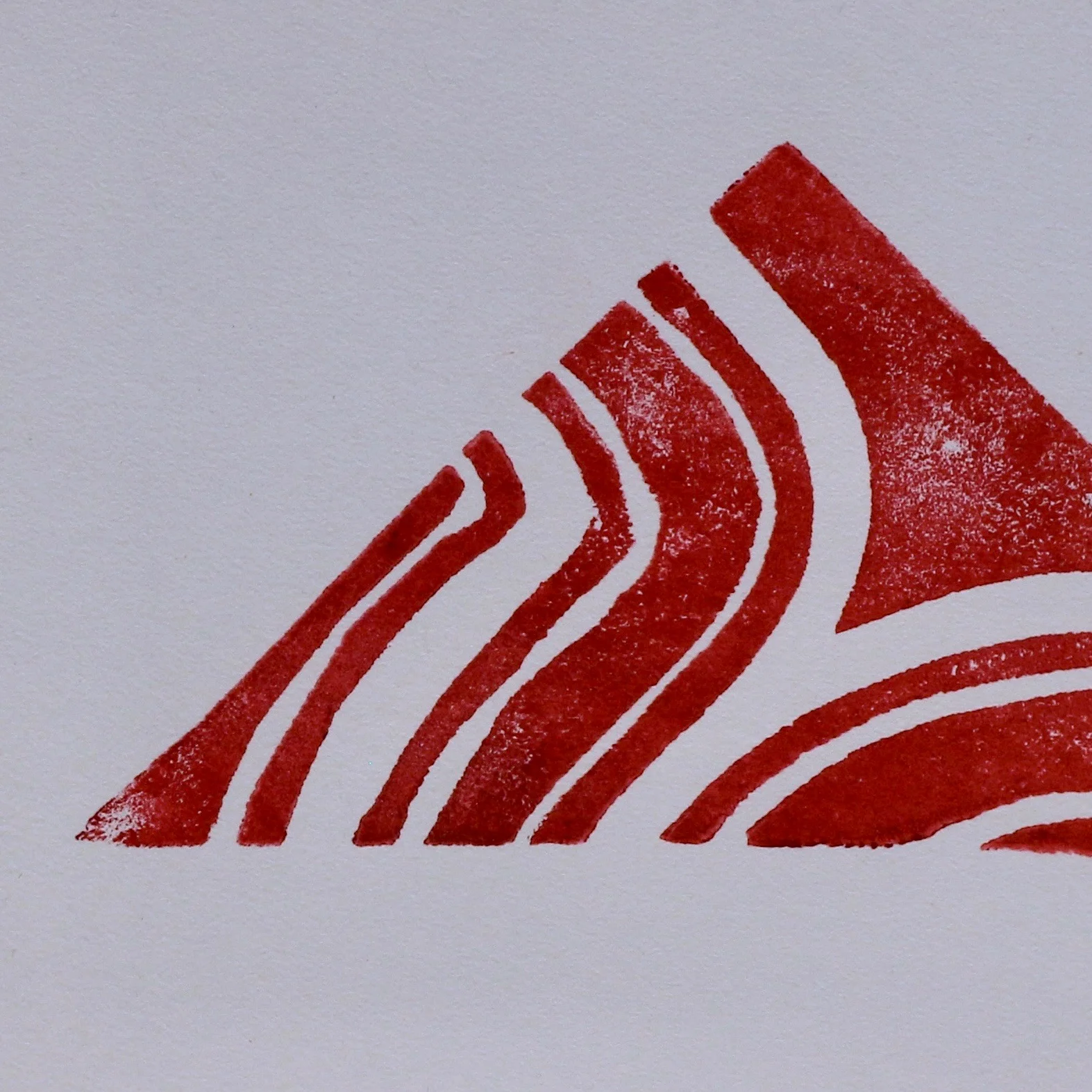 "Red Triangle of Curves #1" (5x7)