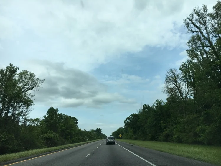 This very normal looking picture of the highway is significant because it was the first blue sky I saw after the flooding in Houston. We had a show there the night of, and I actually parked my car in a real inconvenient spot and flooded the inside of it. Was a hell of a monday, but I suppose it made me enjoy the pretty day in Baton Rouge a lot more. 
