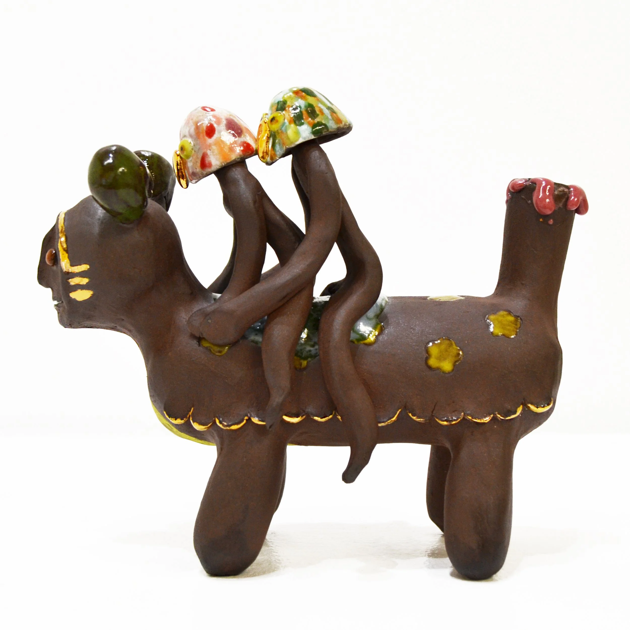 Volando Juntos, 2026 Ceramic, glaze, 7 × 7 1/2 × 3 1/2 in