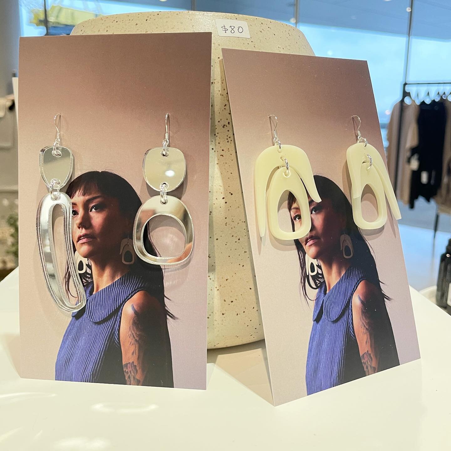 Spotted! The stunning earrings by contemporary Indigenous designer @warrenstevenscott @littlemtnshop Holiday Pop-Up inside The Polygon Gallery. Newly stocked but won&rsquo;t last long! $60-$70 a pair. Only 4 more shopping days since the shop is only 