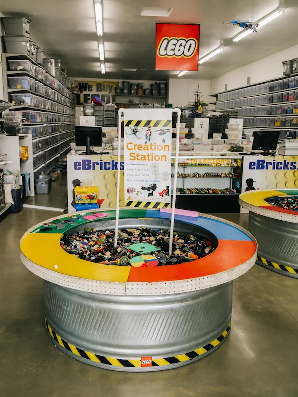 eBricks Known affectionately around town as “The Lego Store,” family-owned eBricks plays host to builders of all ages. Stop by to peruse the huge selection of mini-figures, and spend some time playing at one of the Lego, Duplo, or Bionicle Creation Stations. Your youngsters will love the selection of new and older sets and their vast collection of parts. 124 N. Seventh St. • ebricksonline.com