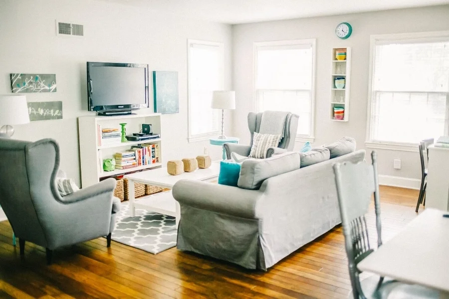 The living room of one of Fixture Studio’s short term rental houses in Grand Junction.