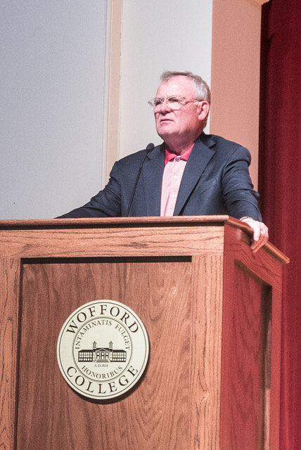 Edward B. Wile, Mean to Meaningful Book Introduction Event at Wofford College in Leonard Auditorium
