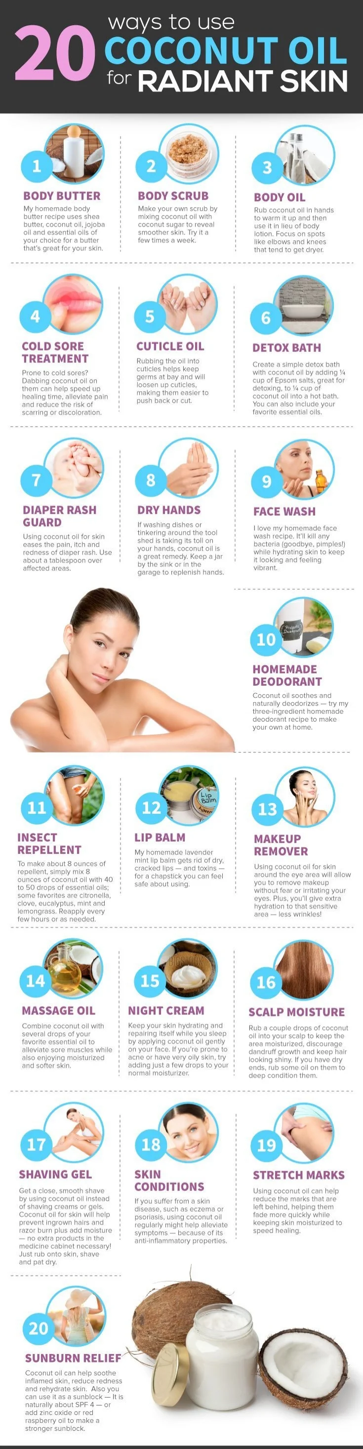 20 ways to use coconut oil for radiant skin