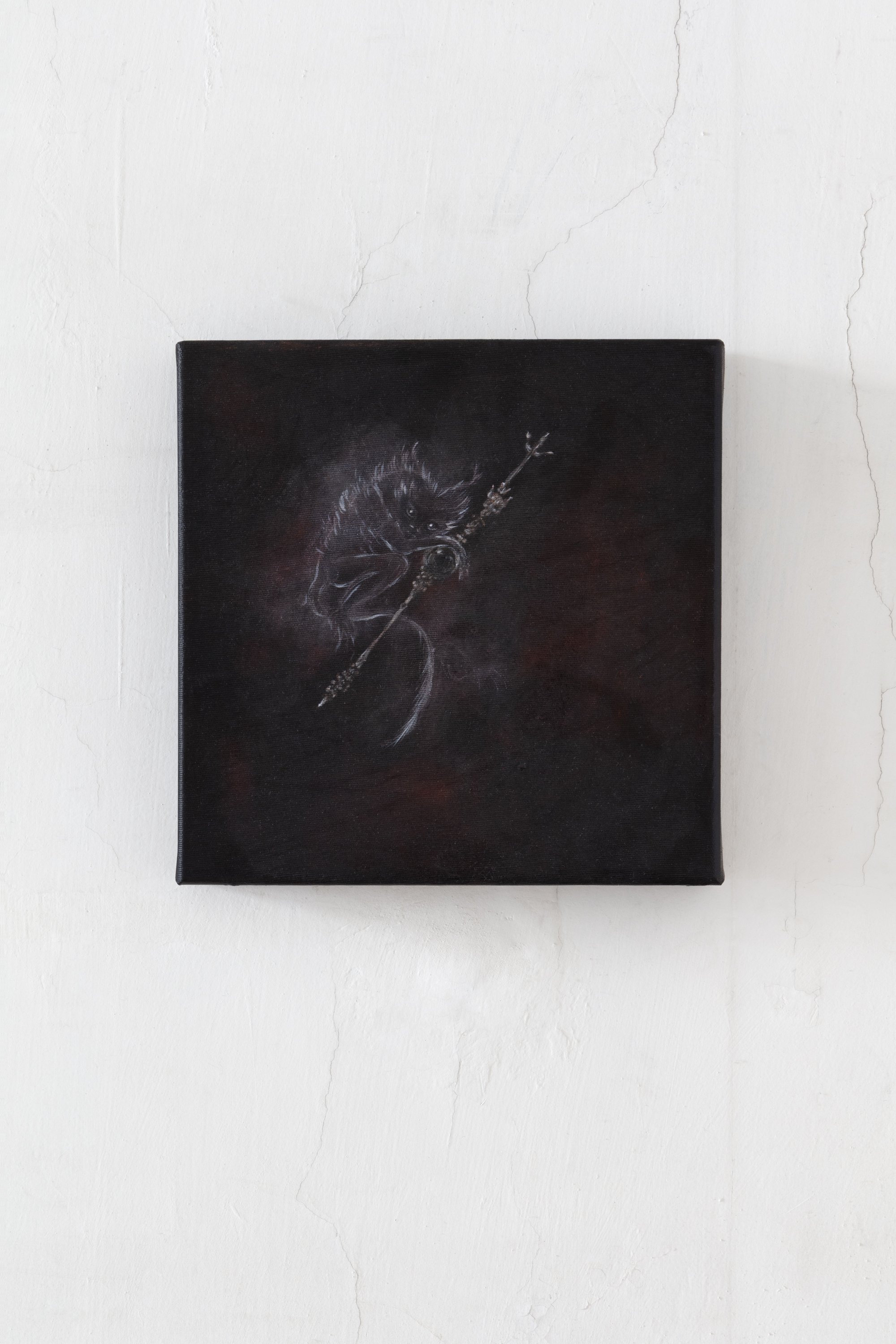 Spear, 30 x 30 cm, acrylic and oil on canvas 