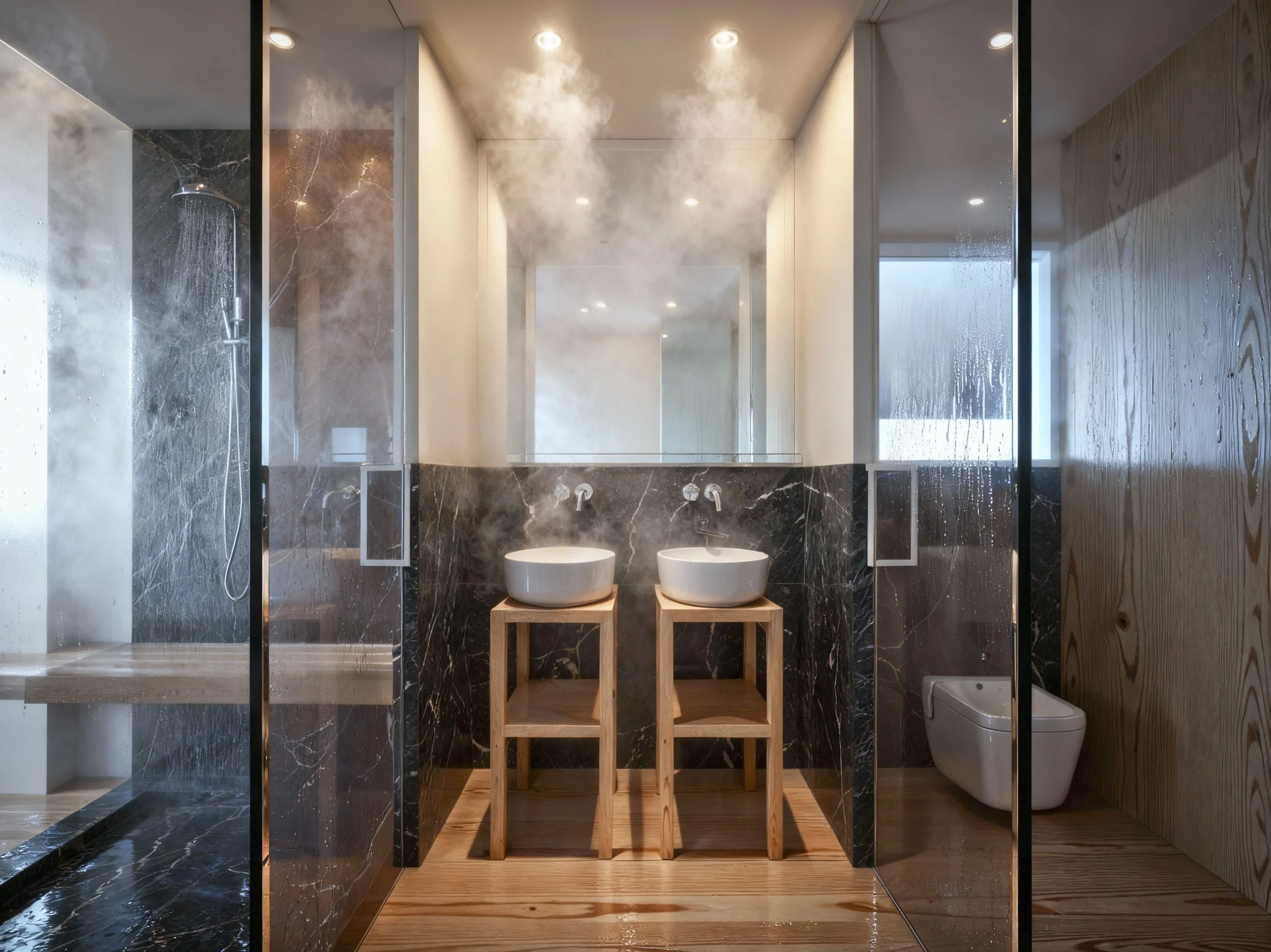 bathroom 3d after take a shower 