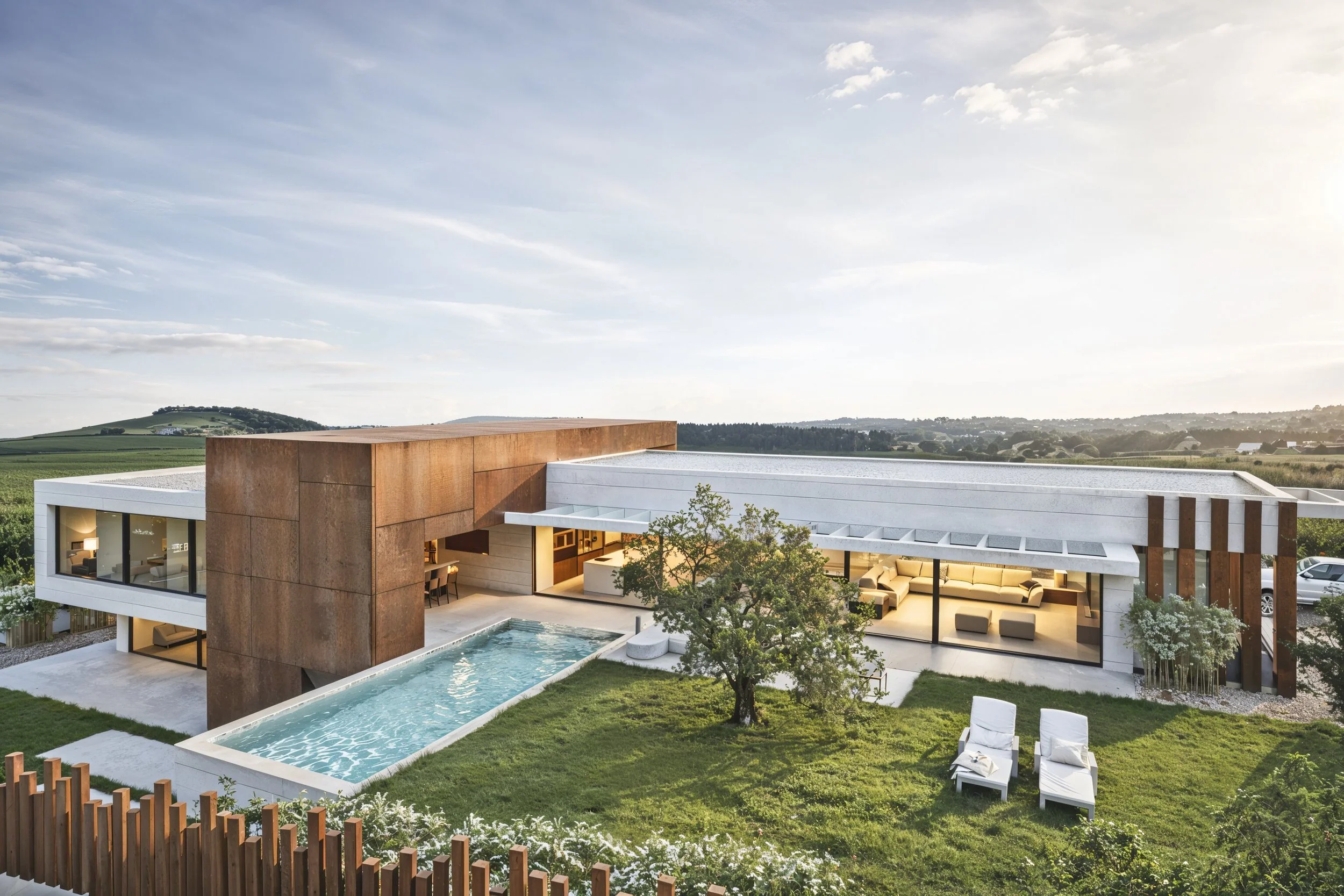 unifamiliar de acero corten 