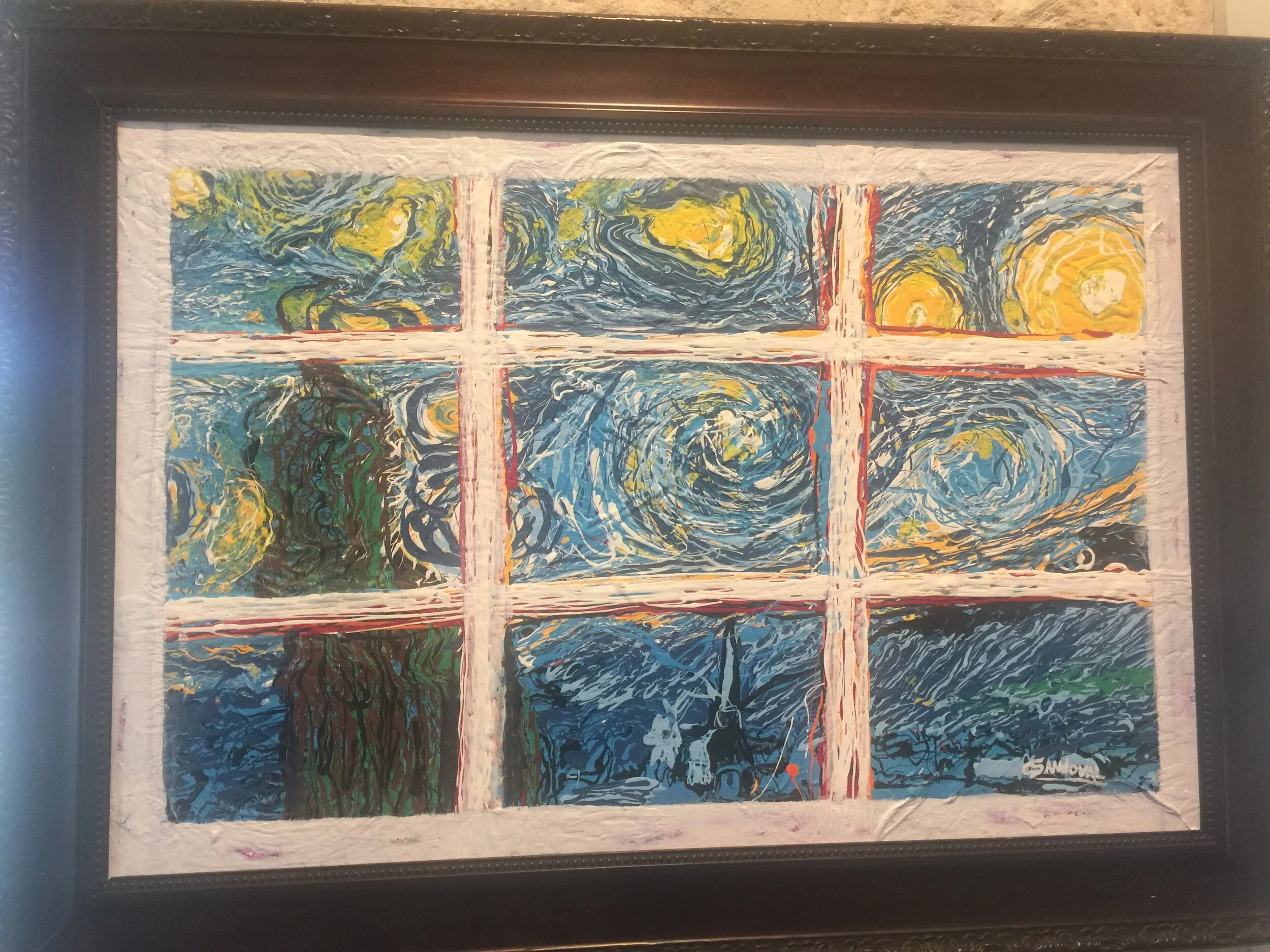 Starry Window Scene 24x36 (framed)