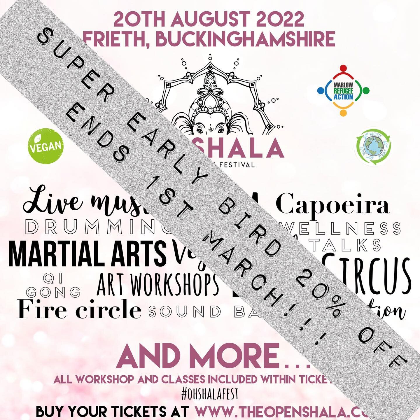 ONLY 1 WEEK LEFT! 
.
Grab your early bird ticket now!!!! 
.
#festival #ukfestival #yoga #wellness #wellbeing #circus #dance #art #craft #henleyonthames #frieth #highwycombe #marlow