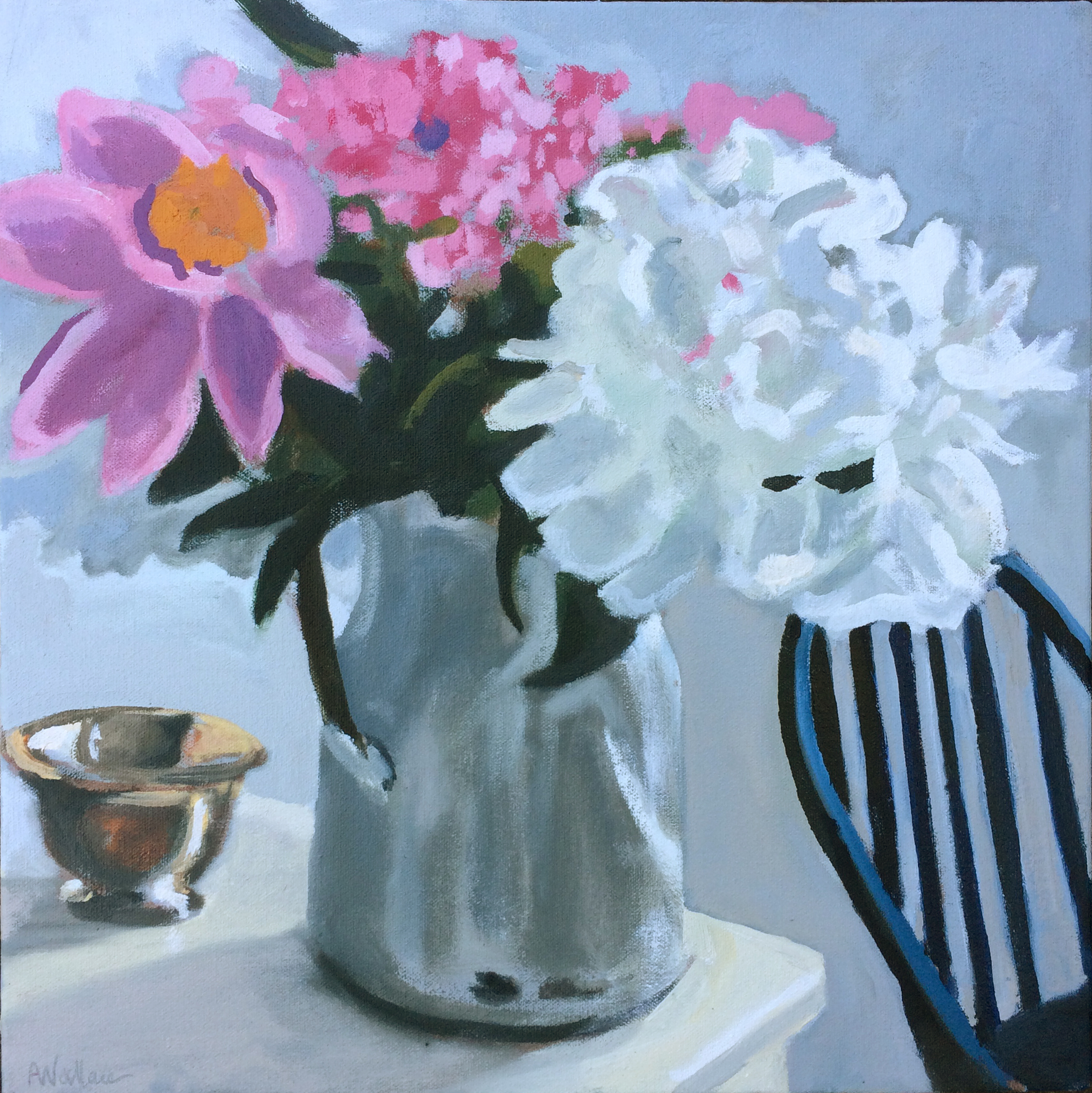 Peonies, Oil on Linen, 12x12"