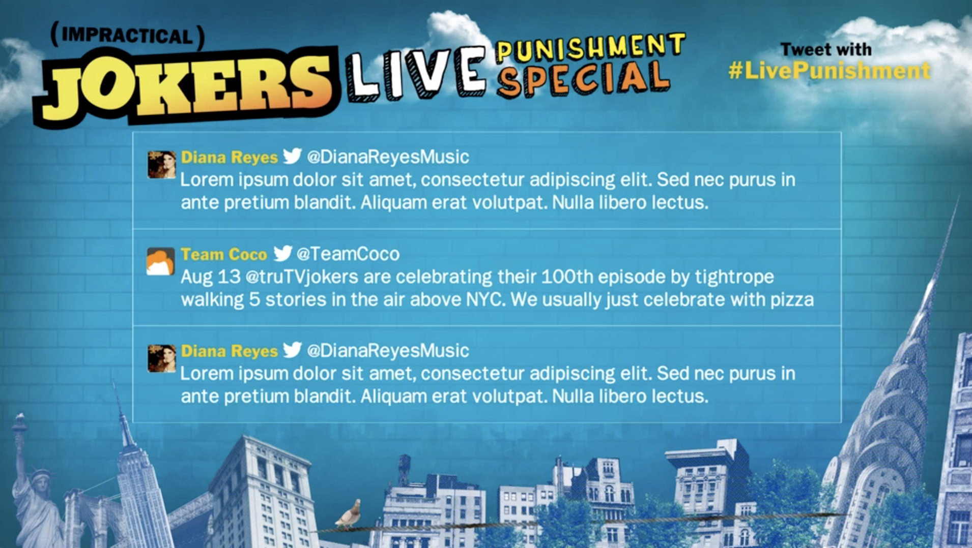 IMPRACTICAL JOKERS LIVE PUNISHMENT SPECIAL TWITTER WALL