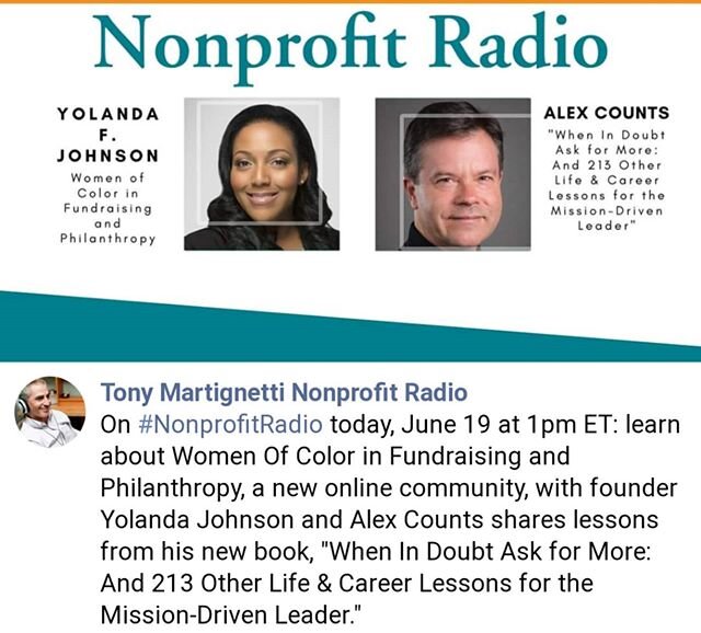 Did you hear me on @TonyMartignetti #NonprofitRadio last Friday? Catch the podcast! http://tony.ma/podcast494

#YFJToday #fundraiser #nonprofitfundraising #diversityandinclusion #loveyolanda