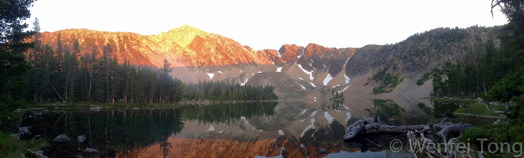 Sunset over Tamarack Lake in the Anaconda range