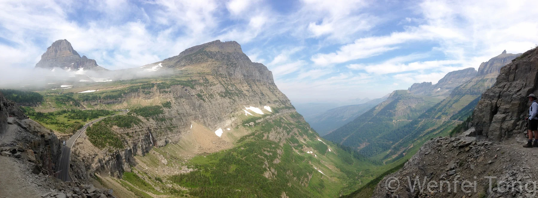 View from the Highline trail in Glacier NP in July
