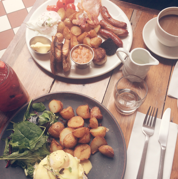 Crab Benedict and Breakfast Plate from Beckett & Bull 