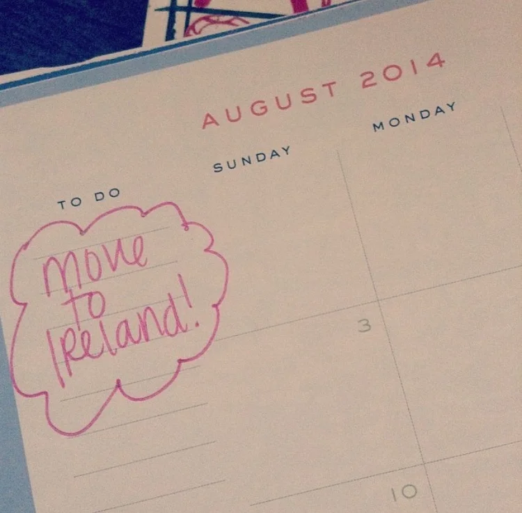 Planner showing timeline to move abroad