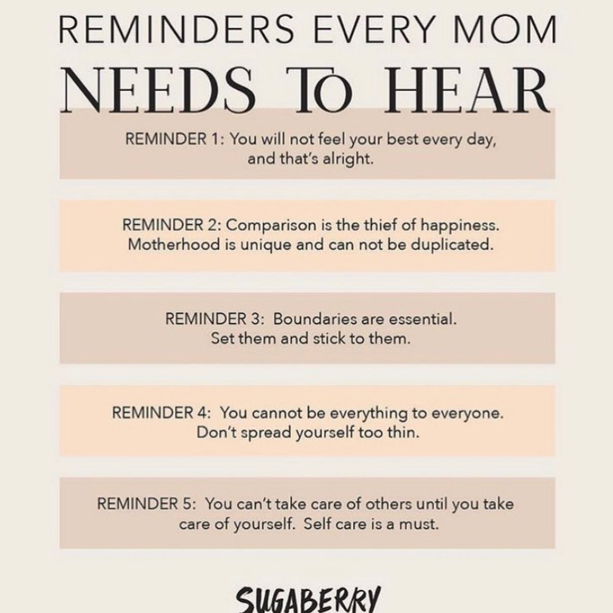 Important reminders that we need to hear now more than ever. This is such a hard season for mothers. Let self care and self compassion lead the way 💗