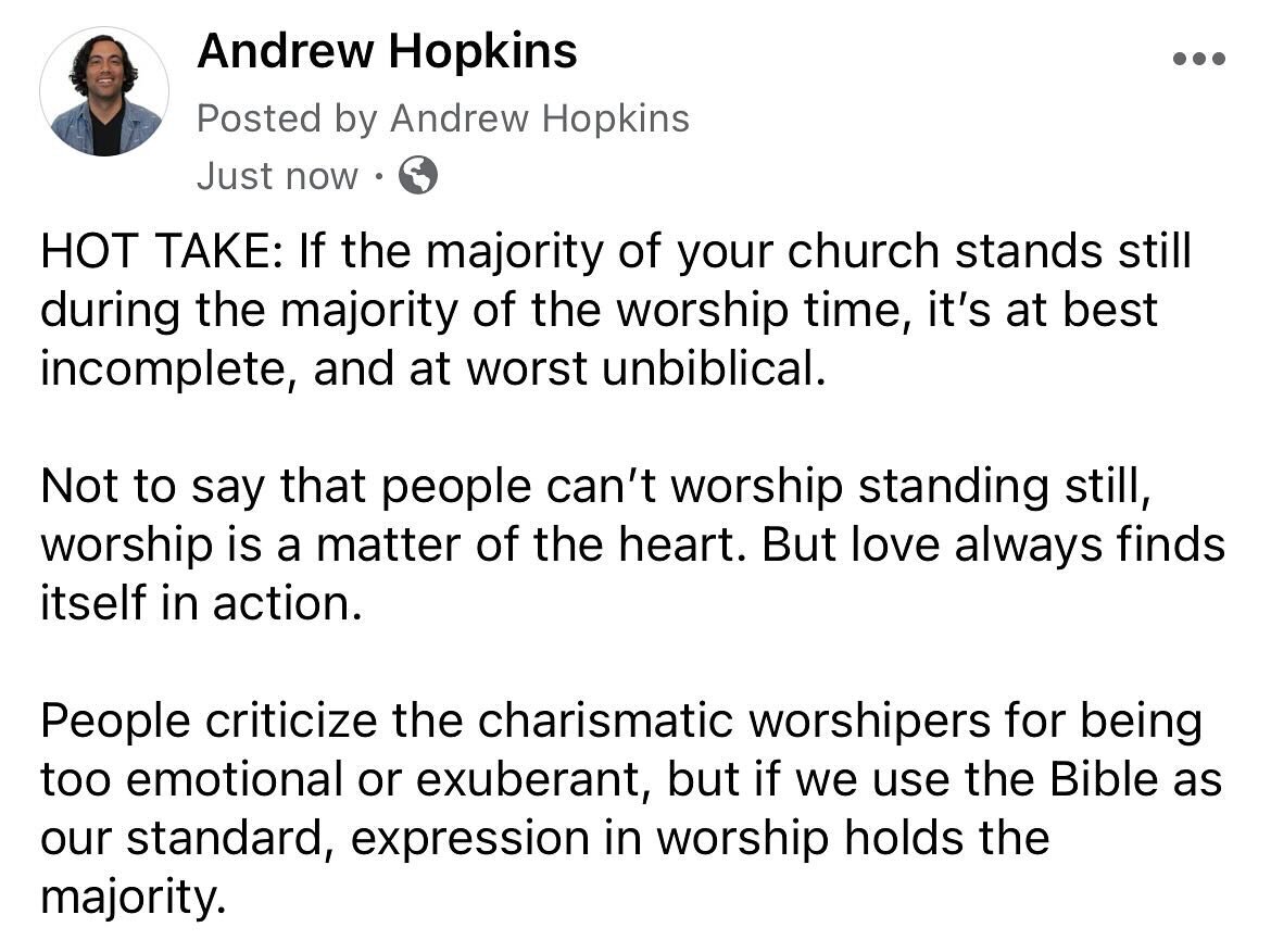 What&rsquo;s more biblical&mdash;exuberant expression in praise or standing with a coffee ☕️ in hand and staring? 👀😂

#worshipleaders #worshipleader #worshipteam #churchlife