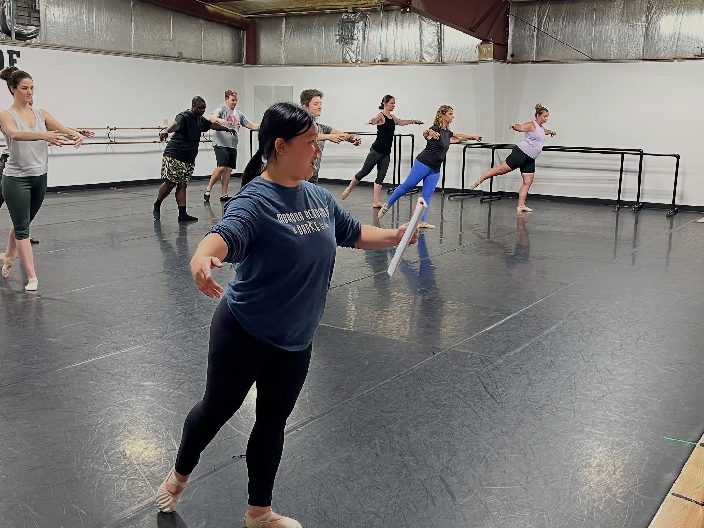 This week we had our adults in the studio for our Beginning Teen/Adult Ballet and Jazz! The dancers got an introduction to ballet vocabulary and worked on balance and placement. Great work, dancers! 

Our Intermediate Level Adult classes begin tomorr