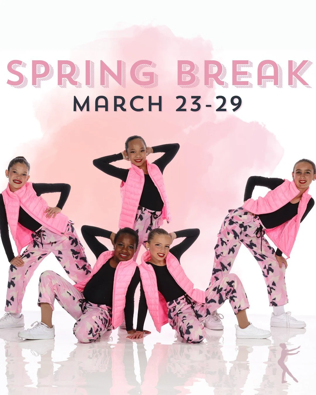 🌷Spring Break starts on Monday, March 23 and goes through March 29!  Both studio locations will be closed during the break. Classes will resume on March 30. Have a safe, restful, and fun Spring Break, dancers!