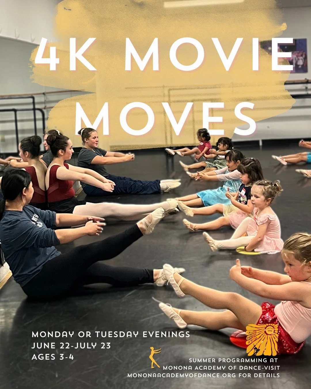 🎥4K Movie Moves

Does your 3-4yr old love moving and have a new obsession with the latest kids movies? We have a class for you! Introduce your child to basic ballet vocabulary while they dance to the soundtracks of their favorite films! By the end o