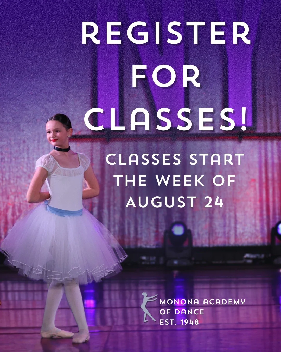 Back to school and back to the studio!

Join us for the 2026-2027 Academic Year! Classes begin the week of August 24 at our Madison location and Sun Prairie location. We have classes in ballet, tap, jazz, hip hop, and modern, with options available f