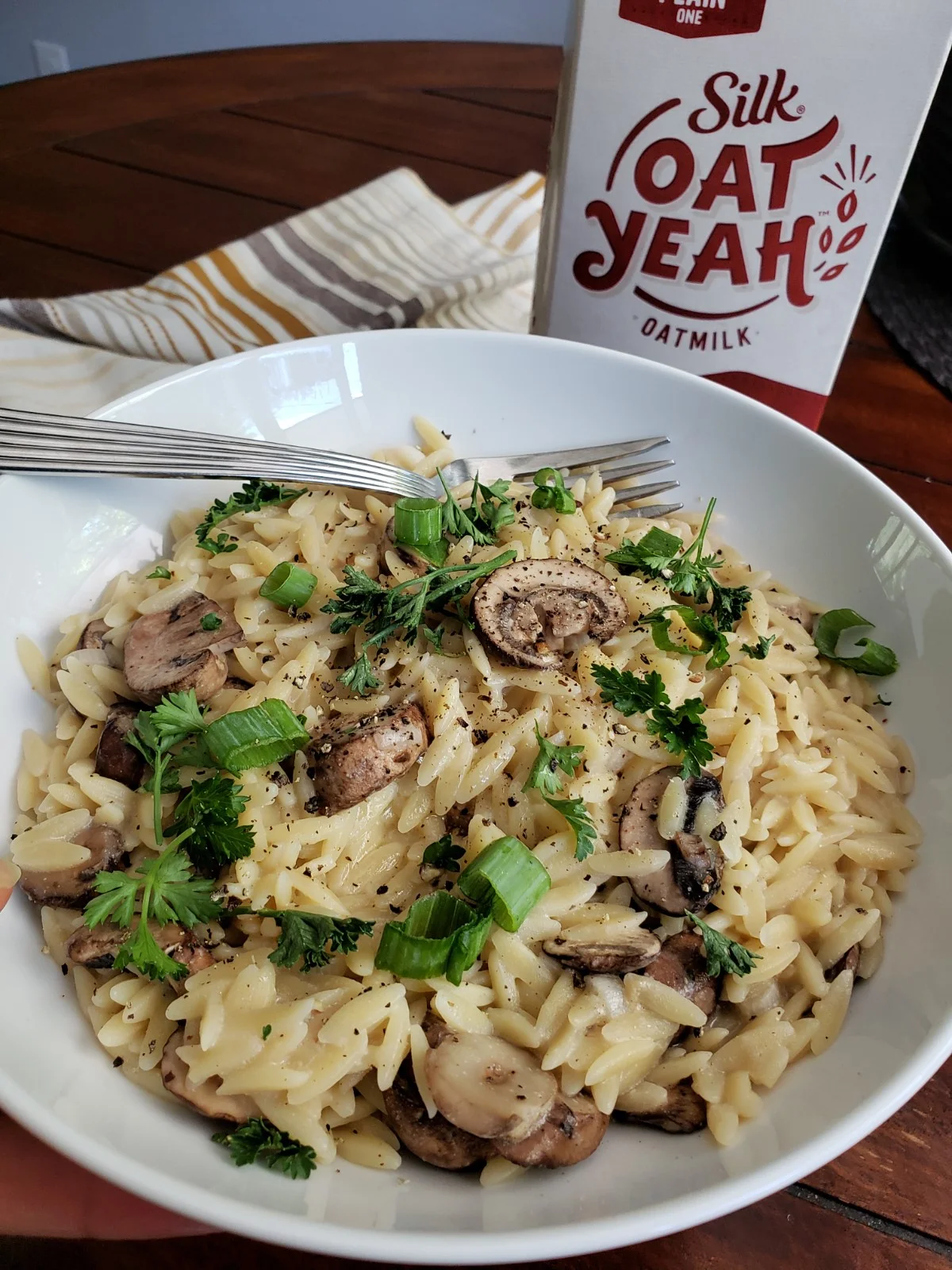 The flavors are so nutty and satisfying in this Orzo. It’s filling and great as a main dish or a side!
