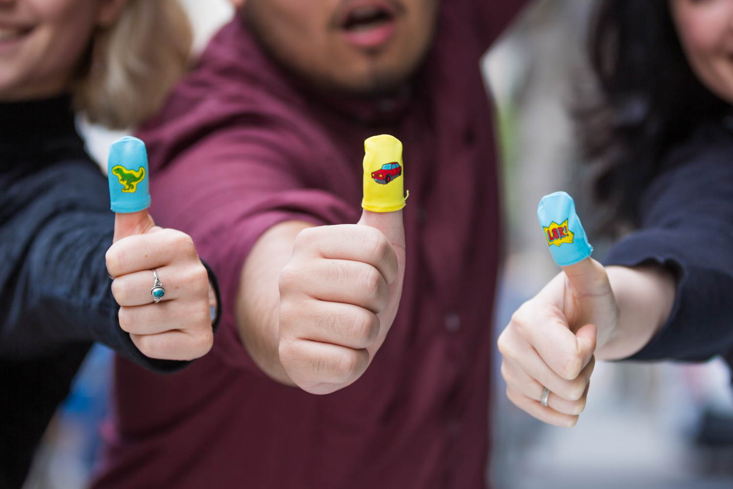 We created a series of Thumb Socks for young people to share with friends to remind them to not text while driving.