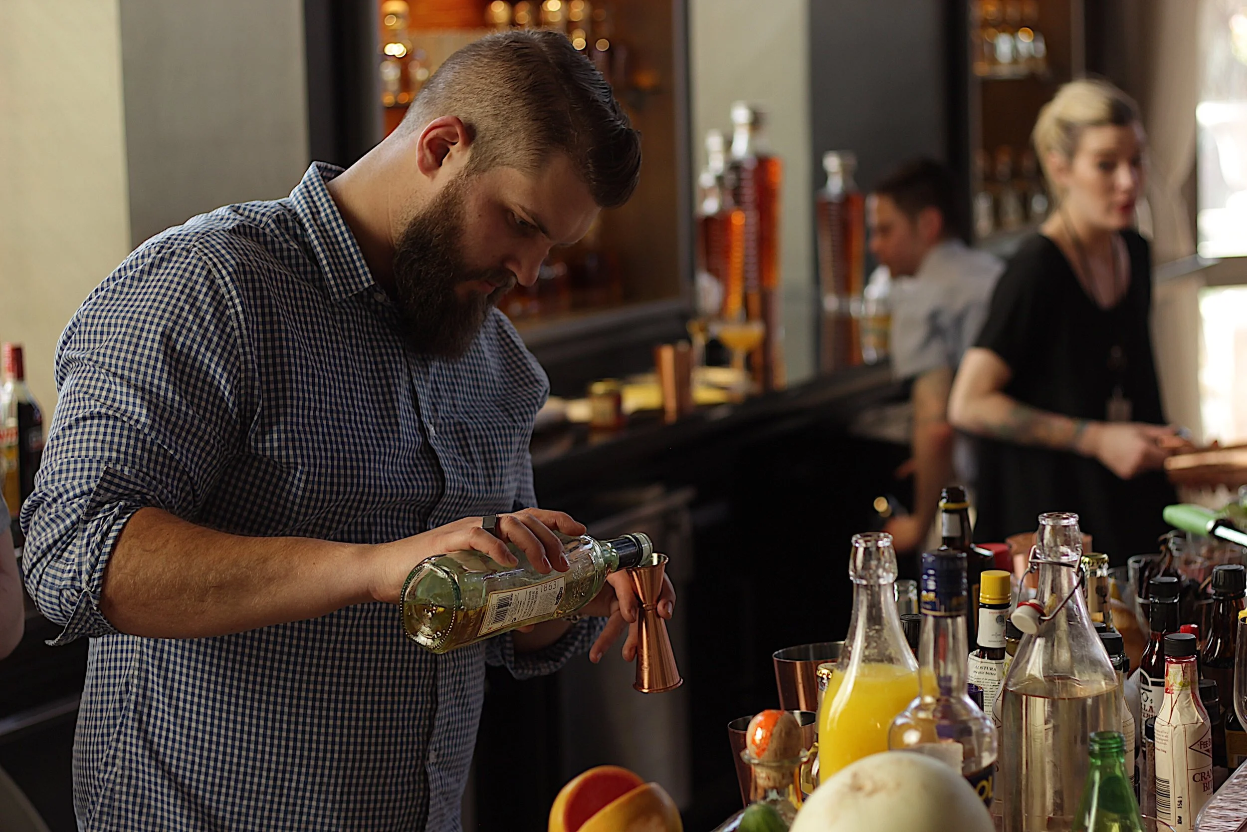 We got to dream up cocktails behind Patrón's Hacienda bar. This is Adam Griggs adding vermouth to something magical, I'm sure. Cheers to all the magic made, really!
