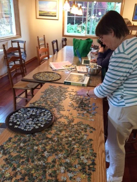 Sally checking out the puzzle