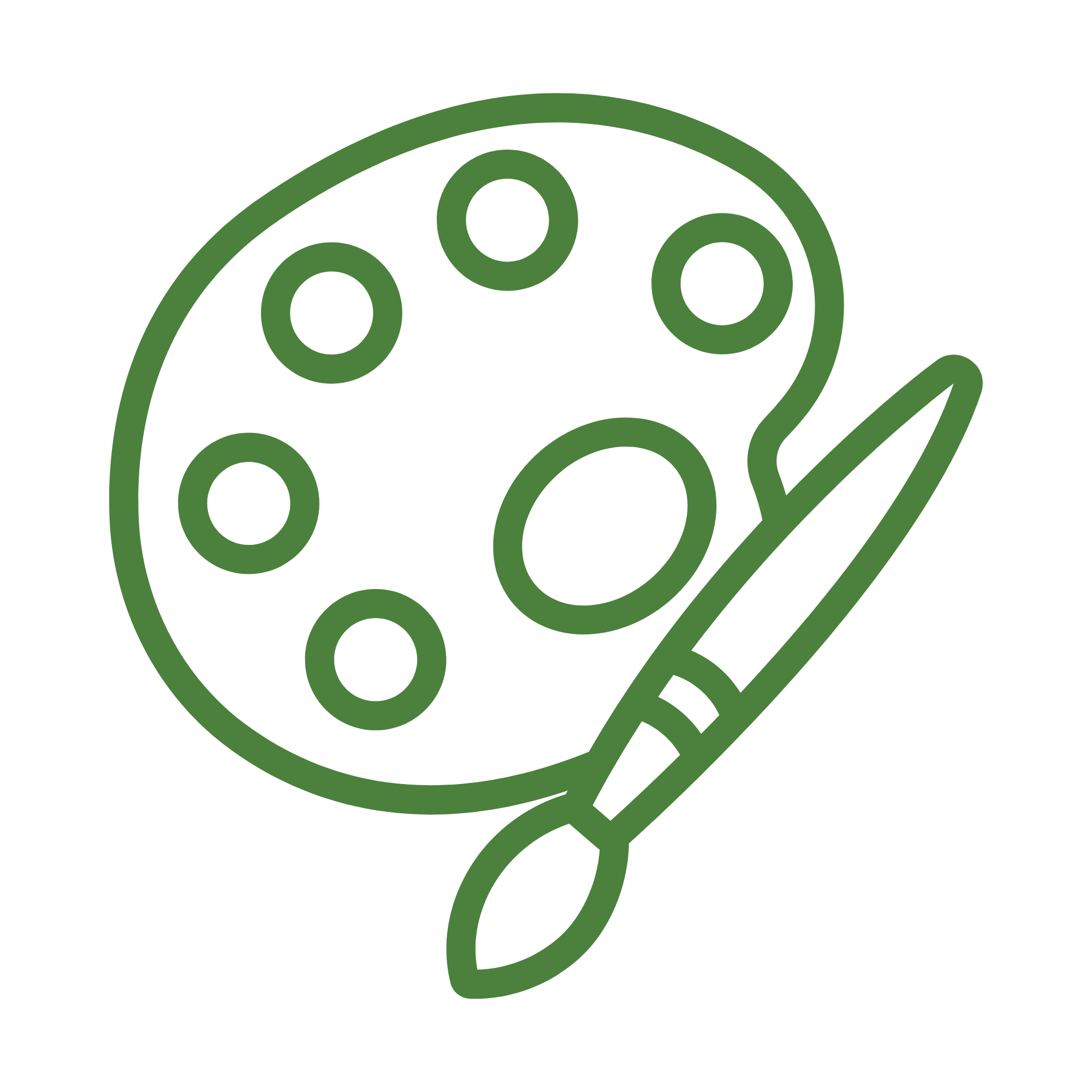 Green mechanical gear with attached stylized letter 'A' on black background.