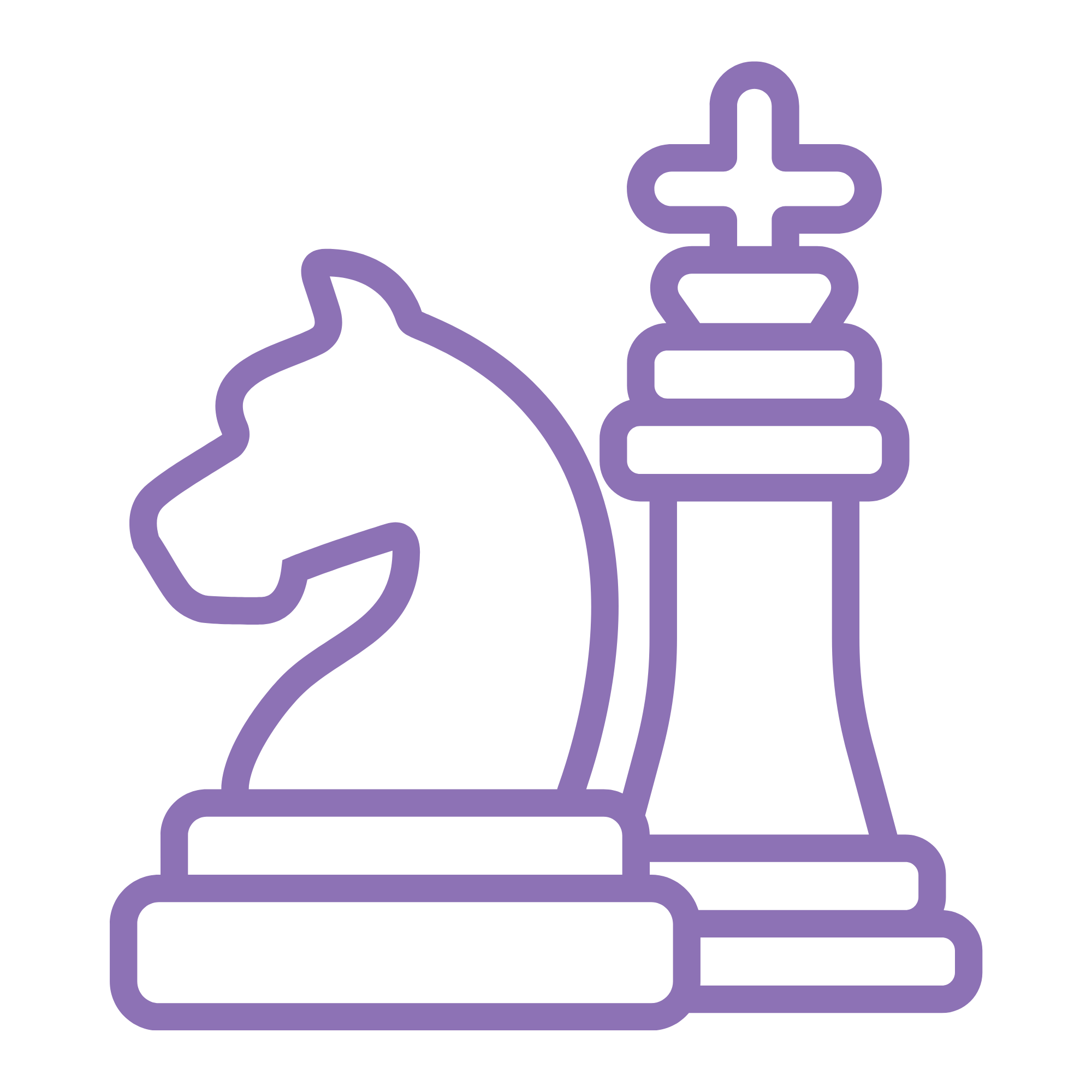 Outline of a hand holding a trophy with a star on it, overlaid with a purple plus sign.