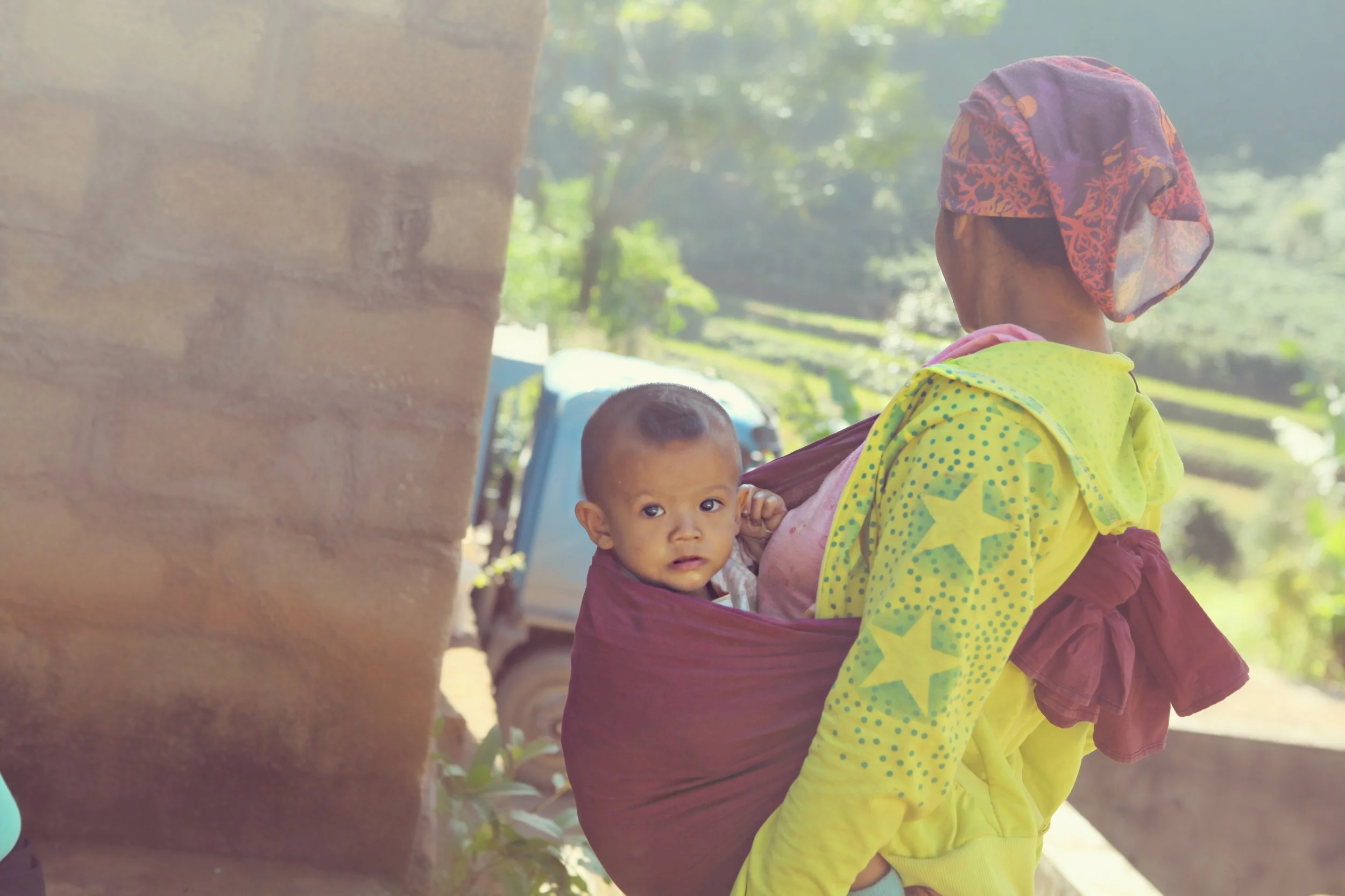 a picker with her beautiful baby
