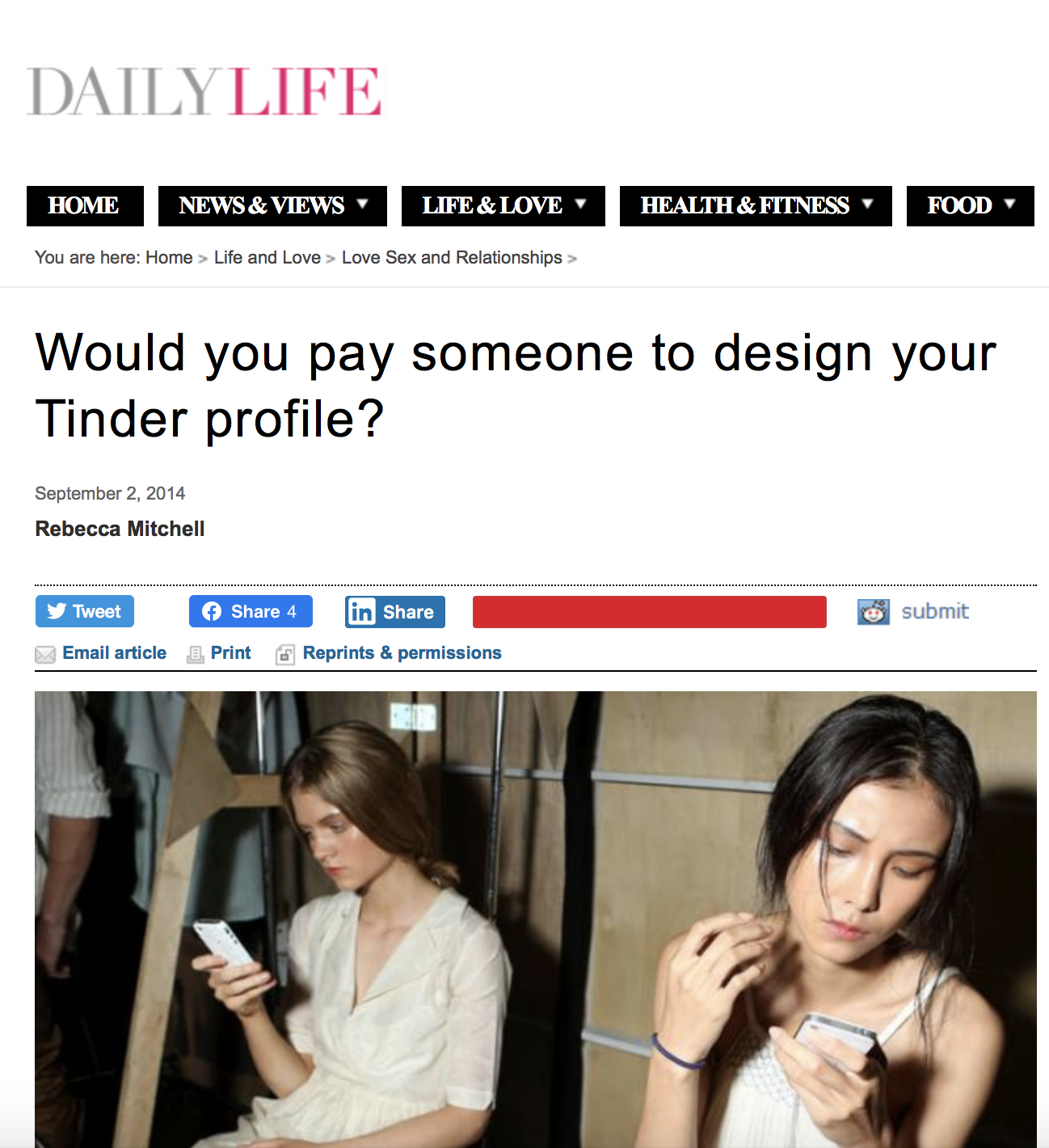 Would you pay someone to design your Tinder profile?