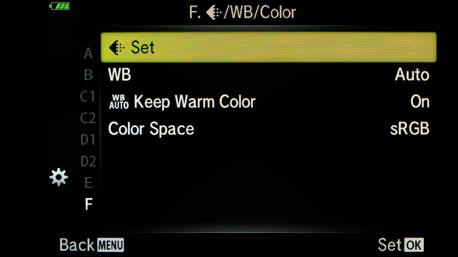 From the Special Menu F you can make sure that you are recording he best possible JPG quality.