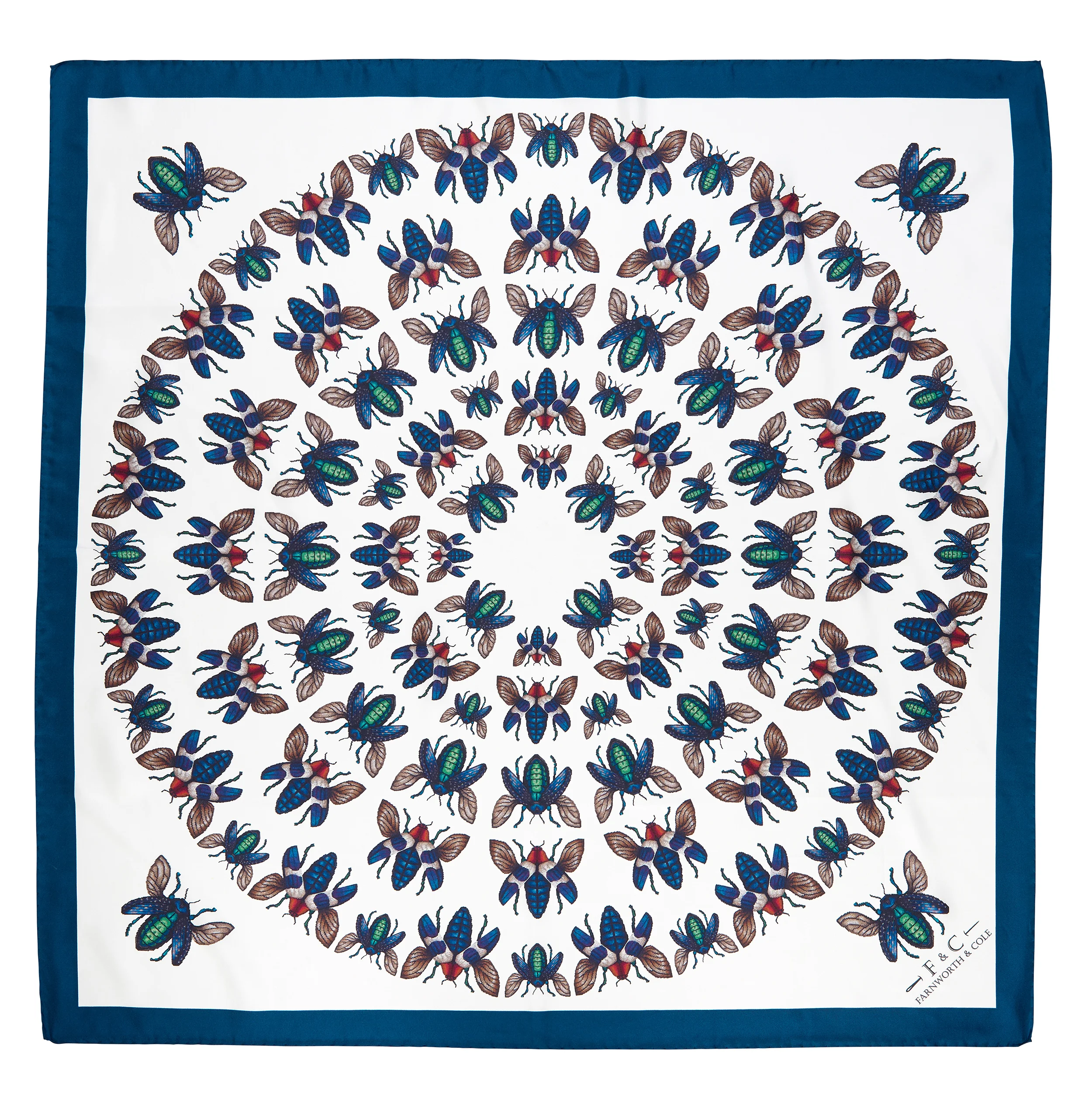beautiful silk scarf with beautiful beetles made in italy