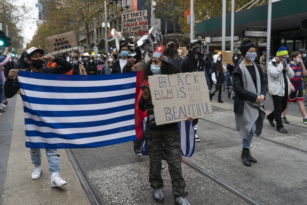  West Papua is only a few hundred km off the coast of northern Australia. Closer than New Zealand. West Papuans are struggling for Independence from Indonesia, which has sent government forces to quell peaceful protests - reports of bombs dropping on